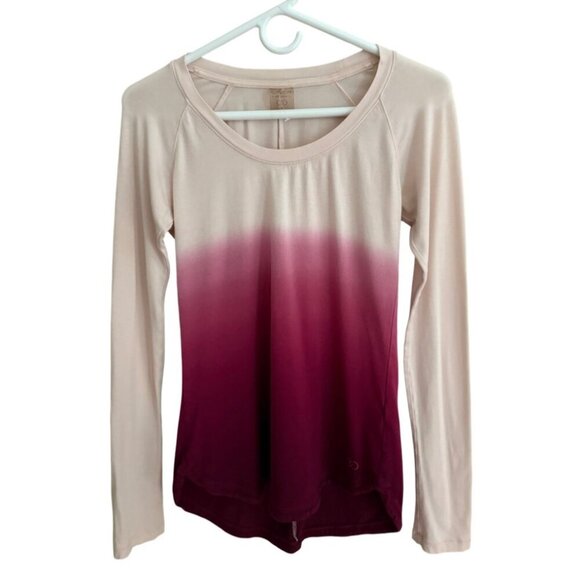CALIA by Carrie Underwood Flow Everyday Long Sleeve Top in Pink Ombre Size Small - Picture 2 of 11